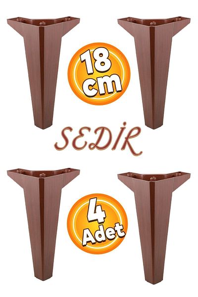 Badem10 Canapea de lux din cedru - Unitate TV cu model din lemn de 18 cm, 4 fotolii si picioare console