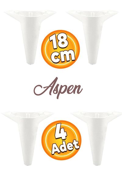 Badem10 Aspen Mobilier de lux Canapea Fotoliu Unitate TV Consolă Picior Picioare 18 Cm Picior alb (4 buc.)