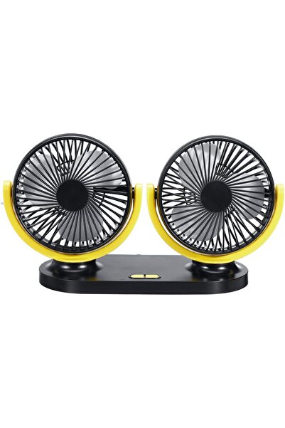 Fogy Soğutucu Serinletici Çift Pervaneli Masaüstü Araç içi 360 Derece Dönen Portatif Fan Vantilatör
