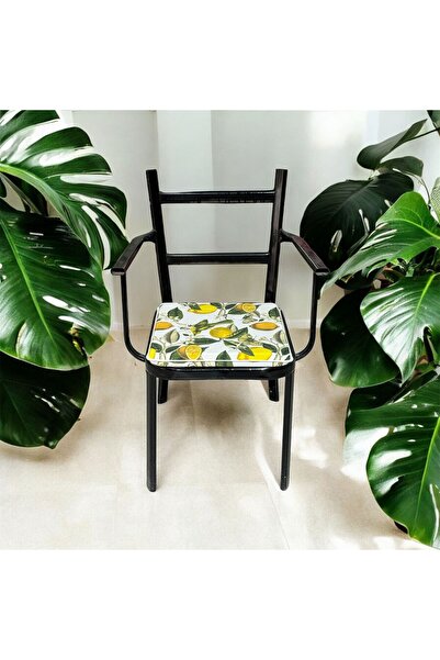 DÜŞLER EV TEKSTİLİ 40*40 Limon Desenli Sandalye Minderi