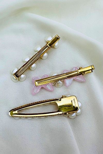 PETEK AKSESUAR 3 PCS FLOWER BUTTERFLY ACRYLIC PENS BUCKLE SET