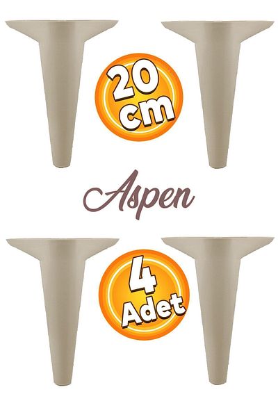 Badem10 Aspen Mobilier de lux Canapea Fotoliu Unitate TV Consolă Picior Picioare 20 Cm Crem (4 BUC.)