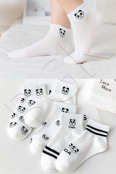BGK 5 ζευγάρια κοντές κάλτσες με σχέδιο Panda