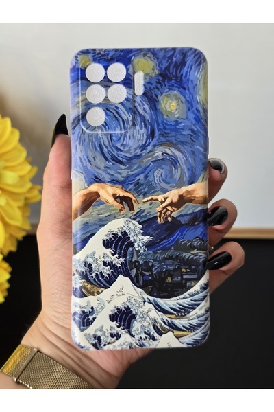 SUPER FRAME Reno 5 Lite Uyumlu Baskılı Şeffaf Telefon Kılıfı