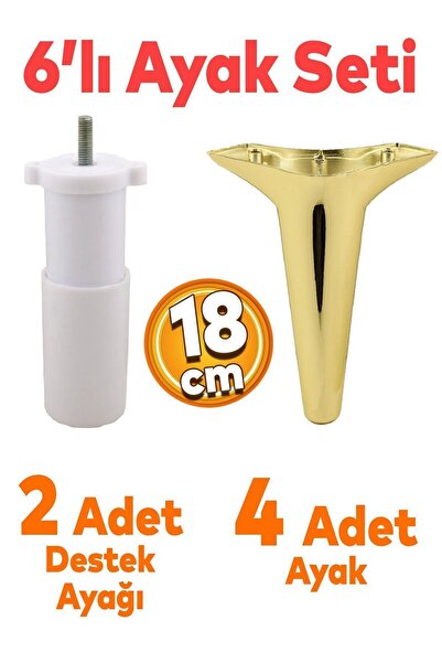 Badem10 Aspen 6'lı Set Mobilya Tv Ünitesi Koltuk Kanepe Konsol Destek Ayağı A...