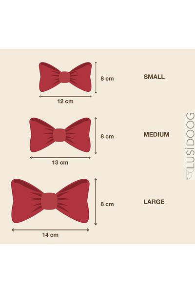 Lusi Doog Navy Blue Dog Patterned Bow Tie Collar - Not Included Only