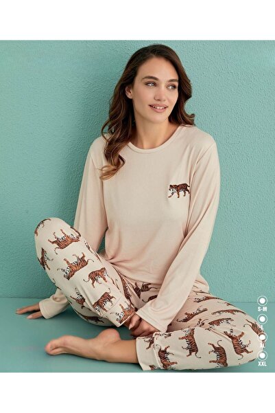 İpek Γυναικείο μακρυμάνικο θερμικό σετ πιτζάμες