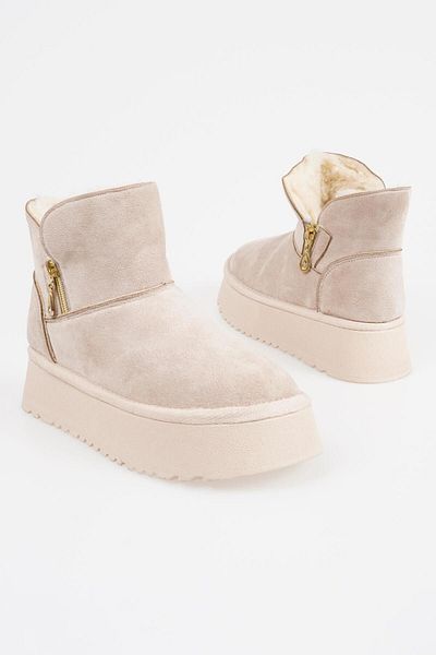 CZ London Damenstiefel mit dicken Sohlen, weiches, bequemes Fell innen