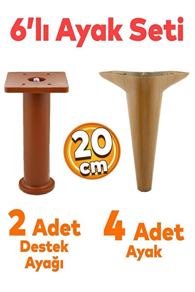 Badem10 Aspen 6'lı Set Mobilya Tv Ünitesi Koltuk Kanepe Konsol Destek Ayağı A...