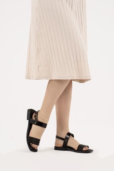 CZ London Genuine Leather Women's Sandals Flat Strap Summer Shoes