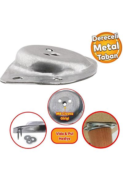 Badem10 Unitate Consolă Puf Scaun Mobilier din lemn Picior M8 Bolt 20 Cm Picioare Aparatură de conectare Set de 8