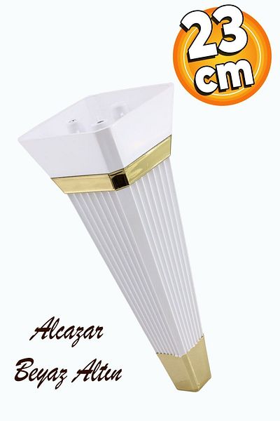 Badem10 Mobilier de lux Alcazar - 23 Cm Canapea Aur Alb Unitate TV Fotoliu Picior Consolă