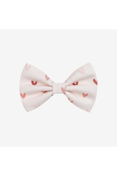 Lusi Doog Pink and Floral Patterned Heart Dog Bow Tie - Set of 2