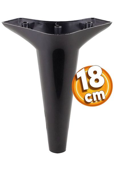 Badem10 Canapea neagră de lux Aspen - Unitate TV de 18 cm și picioare pentru consolă