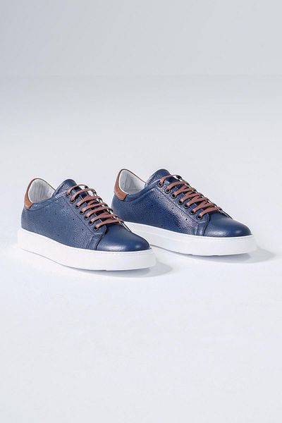 CZ London Navy Blue - Genuine Leather Men's Sneaker Extra Padding Sports Shoes