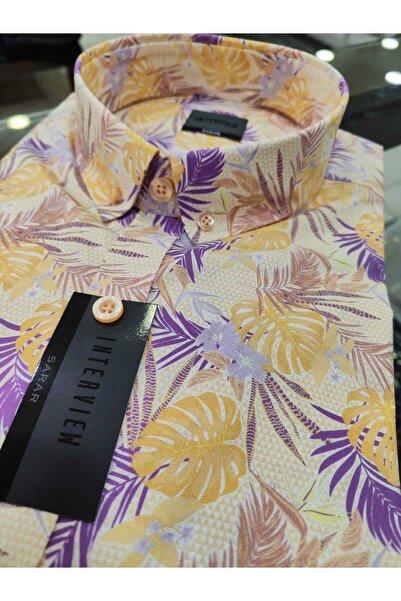 Sarar İNTERVİEW GOIAS ÇİÇEK BASKILI SLİM FİT GÖMLEK