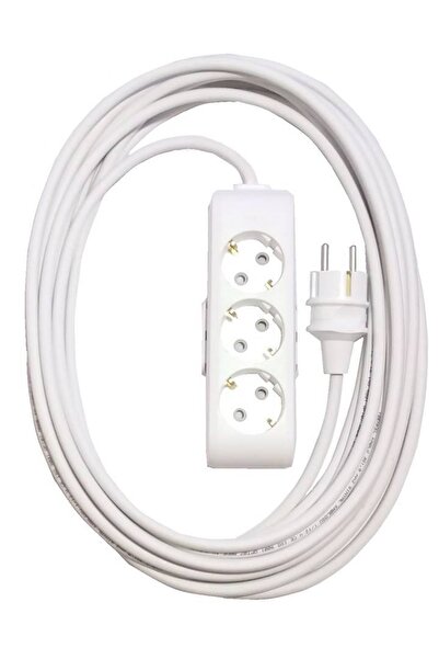 VİKO Ekonomik 3'lü Topraklı Çocuk Korumalı Grup Priz 25 Metre (düz Fiş)