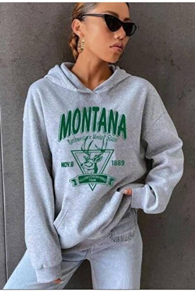 KOZİA OUTDOORS Унисекс суитшърт с големи размери - щампа Malkoçbey