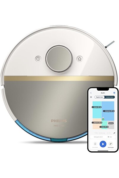 Philips HOMERUN Aqua Islak ve Kuru 7000 Serisi Temizlik Robotu,Pil,5000 Pa Emiş Gücü,LiDAR, EPA11 Filtre