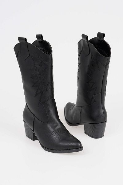 CZ London Damen-Cowgirlstiefel mit Absatz aus Wildleder