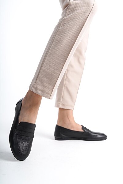 CZ London Γυναικεία Loafer παπούτσια από γνήσιο δέρμα με εύκαμπτη σόλα και λεπτομέρεια πόρπης