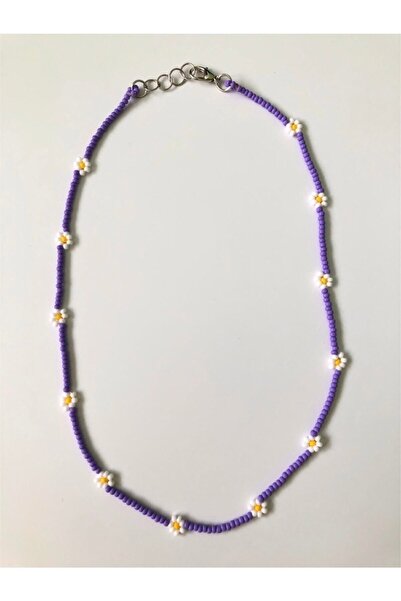 Handmade Minimal Boncuk Papatya Kolye
