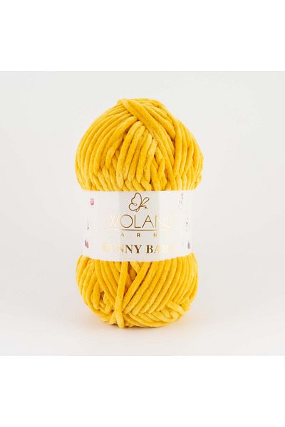 WOLANS 437 Μουσταρδί Χρώμα Soft Velvet Bunny Baby Knit - Μαλακό νήμα κουβέρτας