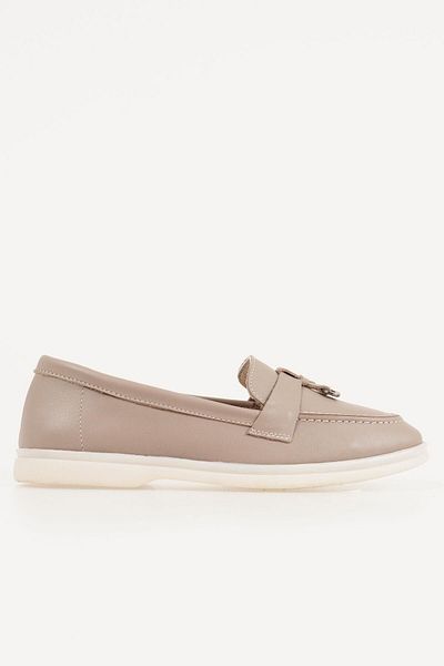 CZ London Genuine Leather Women's Loafer Accessory Detailed Casual Shoes