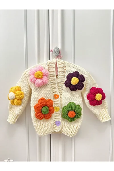 BİLGEM BUTİK Hand Knitted Children-Baby Cardigan