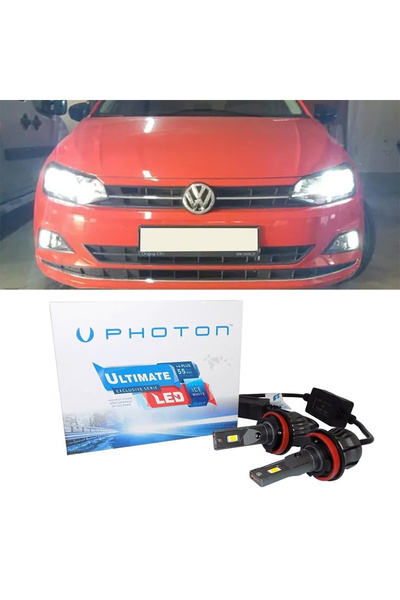 Photon Vw Polo Mk6 Led Xenon Sis Farı Ampulü H8 Ultimate 9500 Lumens Yeni Ser...