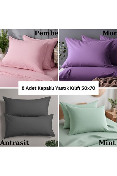 KAMİZ Huse de pernă din bumbac acoperite 8 bucăți - 50x70