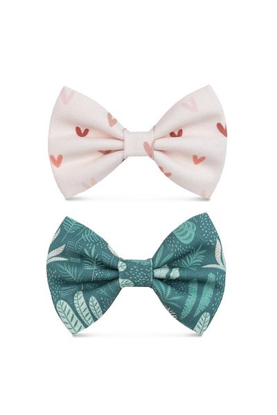 Lusi Doog Pink Forest Themed Heart Dog Bow Tie - Set of 2, Not Just Bow Tie Leash