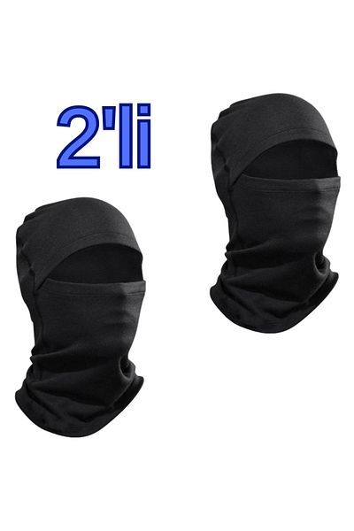 AXE SPORTSWEAR Unisex Winter Black Thermal Snow Mask - Pack of 2, Thin Windproof, Balaclava Ski Motorcycle Helmet