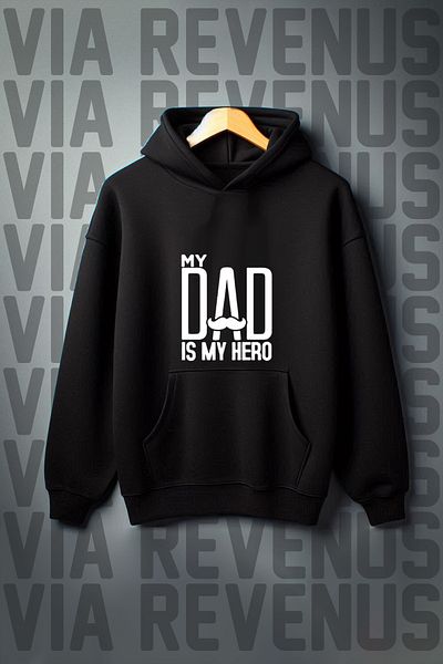 Vordevia Hero Dad Printed - 3 Thread Kangaroo Pocket, Oversize Hooded Sweatshirt