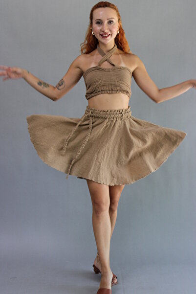ASC SUN Mini Linen Closure Skirt