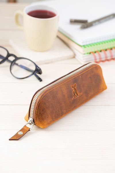 Conceria Pelle Genuine Leather Pen Holder