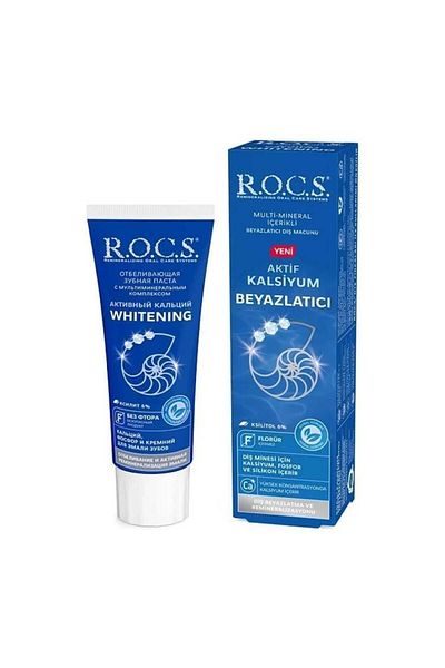 R.O.C.S. 75 Ml Fluoride-free Active Calcium Whitening Toothpaste - Dolunaytcrt1815