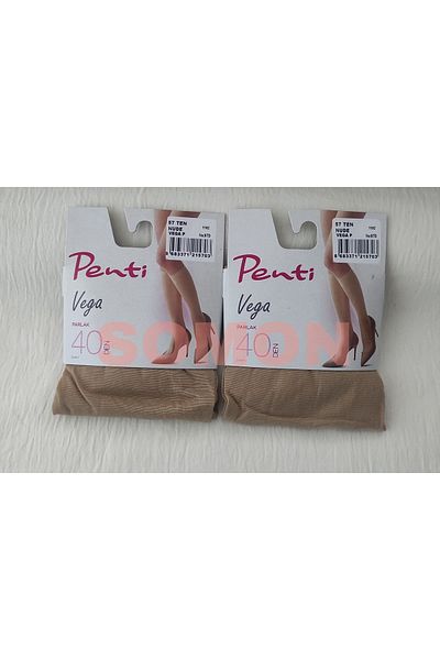 Penti Micro 40 Denim Medium Thick Shiny Below Knee (Pants) Socks 2 Pieces