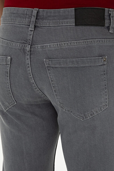 U.S. Polo Assn. U.S.POLO ASSN. ERKEK DOKUMA DENİM KUMAŞ SLİM FİT GRİ PANTOLON
