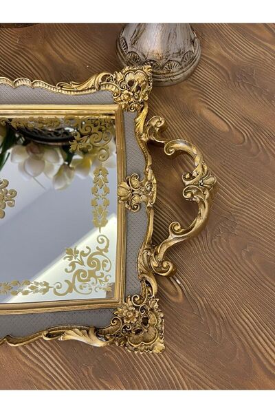 NARART Stylish Classic Carved Mirrored Gift Engagement Presentation Tray