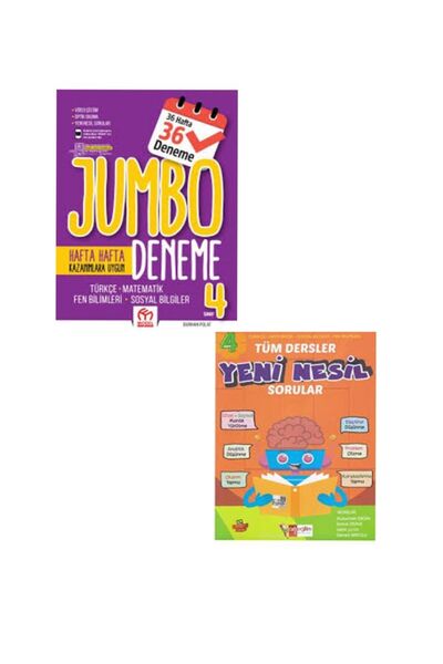 MODEL EĞİTİM YAYINCILIK 4.Sınıf Olimpiyat Sorularıyla Jumbo Tüm Dersler Denem...