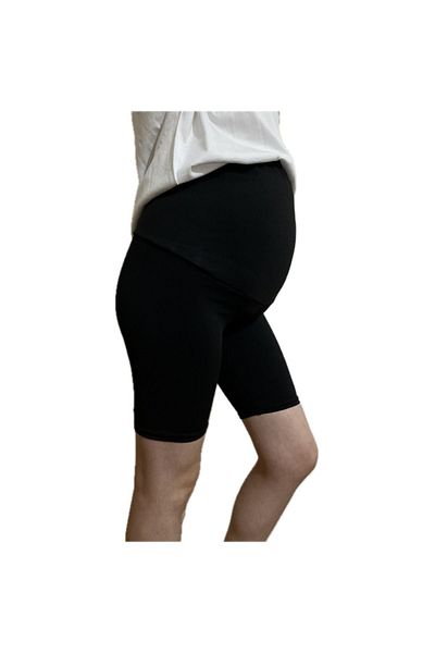 Modoo Tekstil Pregnant Biker Black Over The Knee - Colanți de ridicare pentru ciclism pentru utilizare zilnică și sportivă