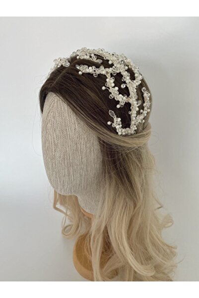 Gözde Çiçek Στέμμα νύφης- Αξεσουάρ νύφης- Στέμμα με πέρλες- Στέμμα με κρύσταλλα