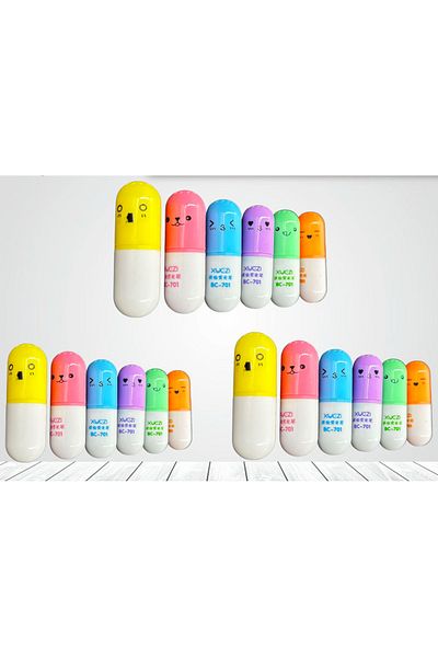 Modellino 6-piece Highlighter Chubby Pen Set - with Bag