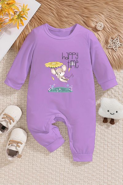 ADABEBEK Happy Time Printed Patterned Baby Jumpsuit - 22364