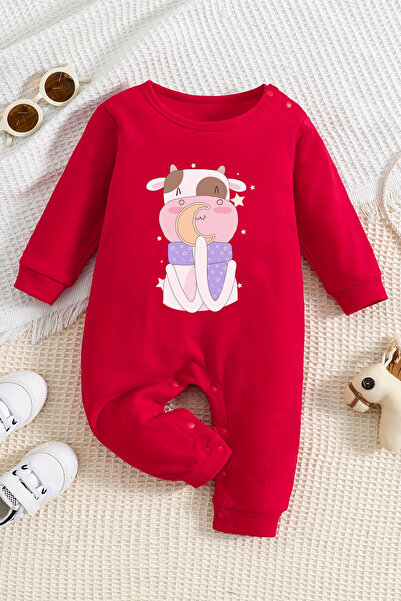 ADABEBEK Cute Cow Printed 100% Cotton Baby Jumpsuit - 22419
