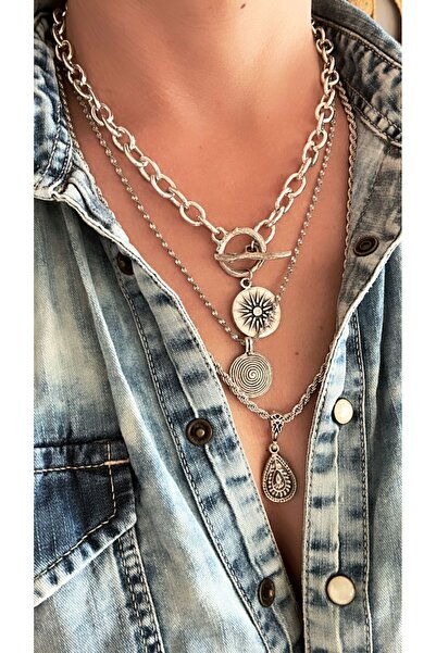 by özllem تصميم ستايل مجموعة من 3 قلادات