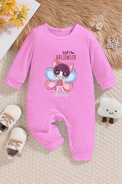 ADABEBEK رومبير بناتي مطبوع عليه Happy Halloween - 100% قطن 22403