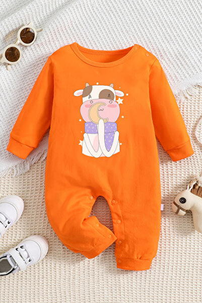 ADABEBEK Cute Cow Printed 100% Cotton Baby Jumpsuit - 22419