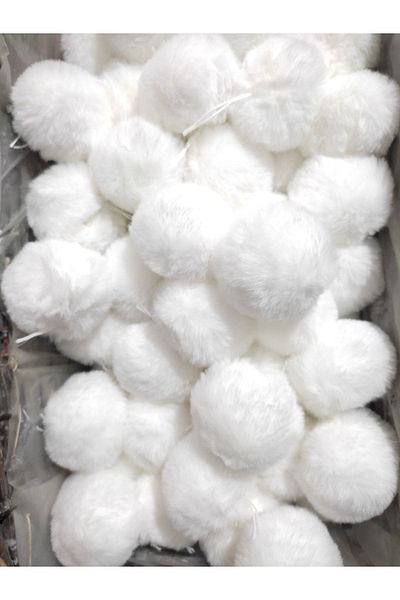 damlakids Rabbit Yumos Pompon 10 Pieces White 5 Cm